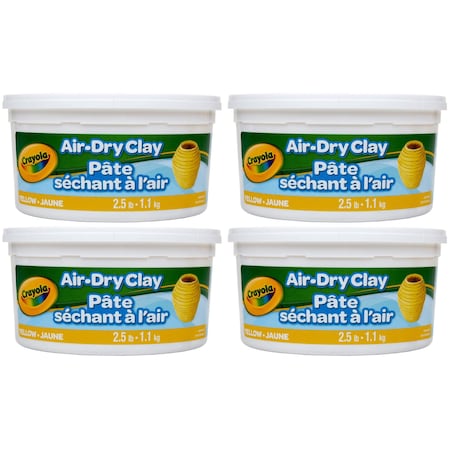 Crayola Air Dry Clay, 2.5lb Tub, Yellow, 4PK 575134